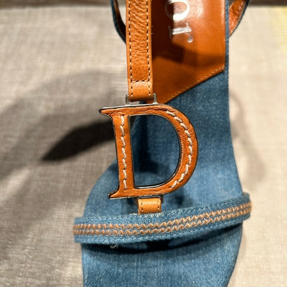 *Rare Vintage* Christian Dior Women's Denim Wedges - Picture 8 of 12